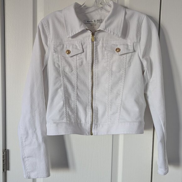 White Cropped Lightweight Cotton Jacket, S - Picture 2 of 14